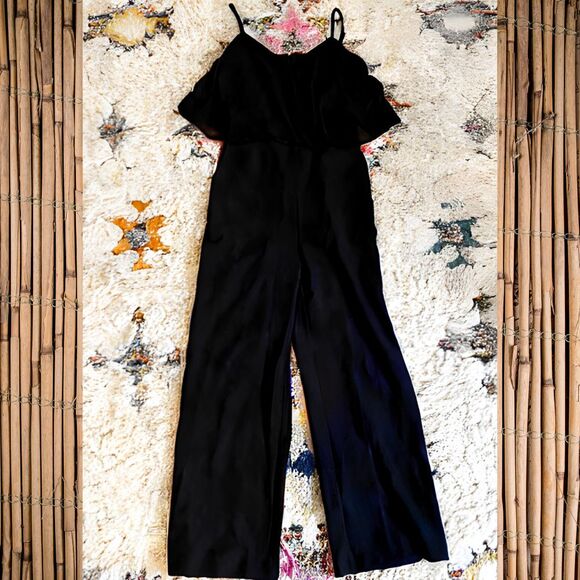 Chelsea28 Women’s Black Wide Leg Jumpsuit Size 10 Sleeveless Formal Evening Chic - Picture 1 of 9